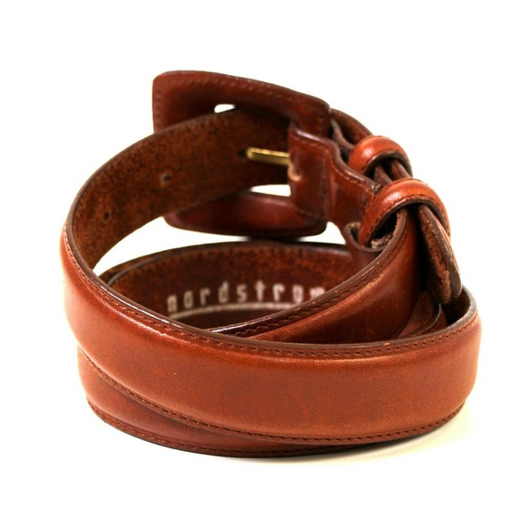 VTG Nordstrom BROWN GENUINE LEATHER 1 1/8"Wd CASUAL DRESS WOMEN'S BELT XL (41D - Picture 4 of 10